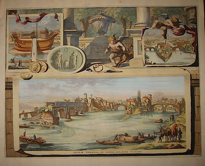 Van der Aa Pieter (1659-1733) Insulae Tiberinae et pontis Senatorii vestigia 1696 Leida